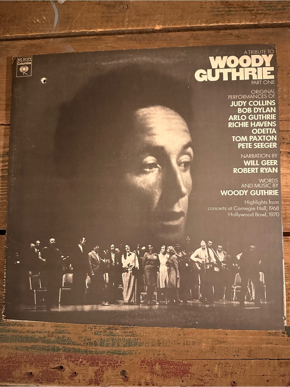 ⭐️ Woody Guthrie Tribute Vintage Vinyl LP Various artists inc. Bob Dylan 1972